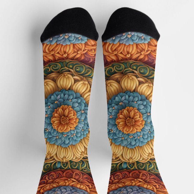 Chaussette Modèle floral coloré (Haut)