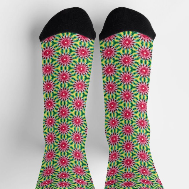 Chaussette Modèle floral coloré (Haut)
