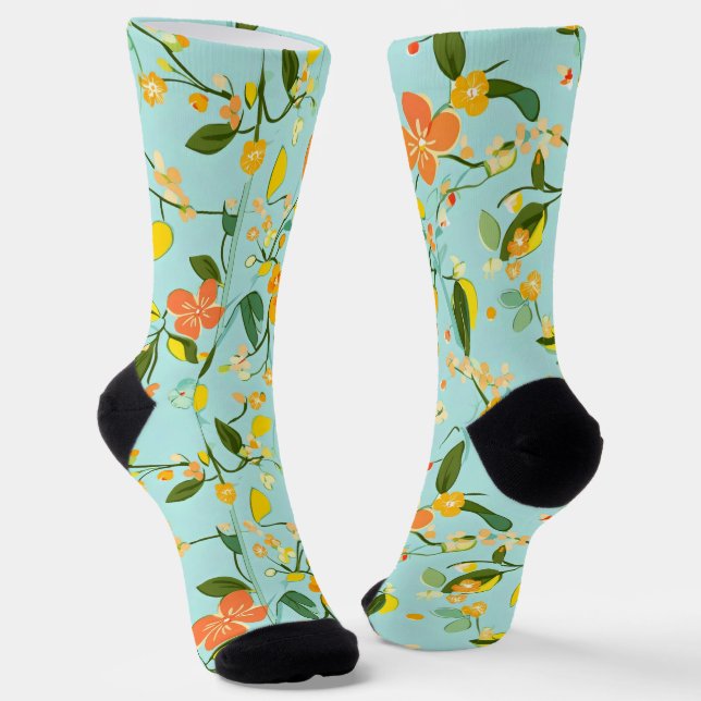 Chaussette Modèle floral de printemps (Angulaire)