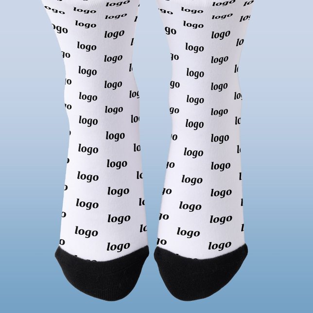 Chaussette Modèle promotionnel simple pour entreprise (Simple logo pattern business branding promotional socks for uniform or customer client giveaways)