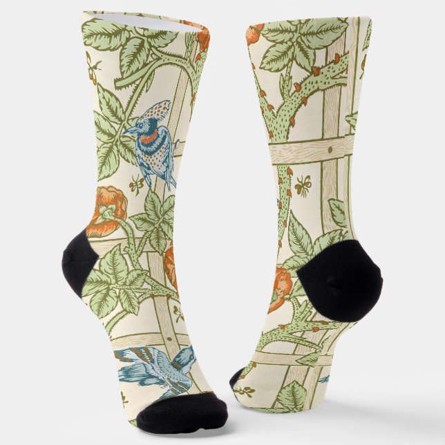 Chaussette Modèle sans couture de treillis de William Morris  (Angulaire)