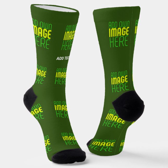 CHAUSSETTE MODÈLE TEXTE D'IMAGE VERTE DE FORÊT ÉDITABLE MODER (Angulaire)
