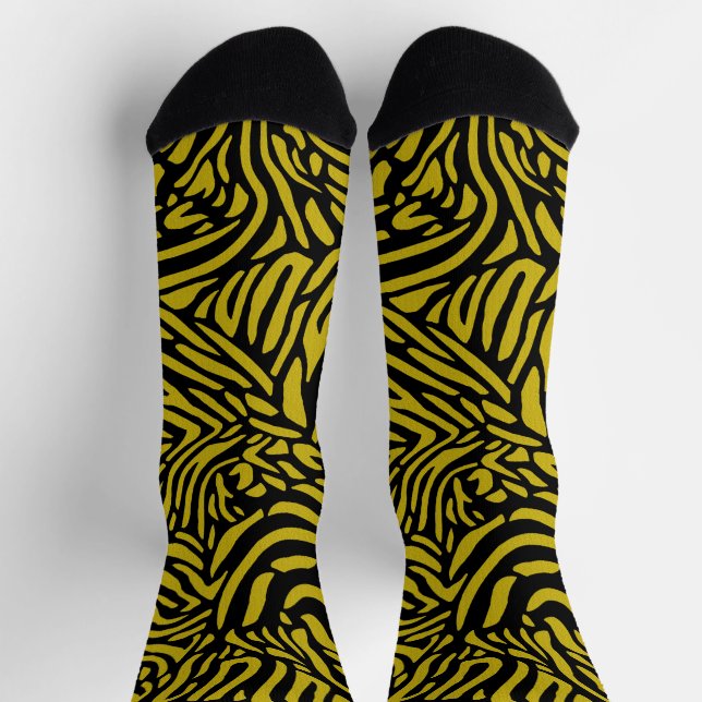 Chaussette Modèle Zebra en or (Haut)