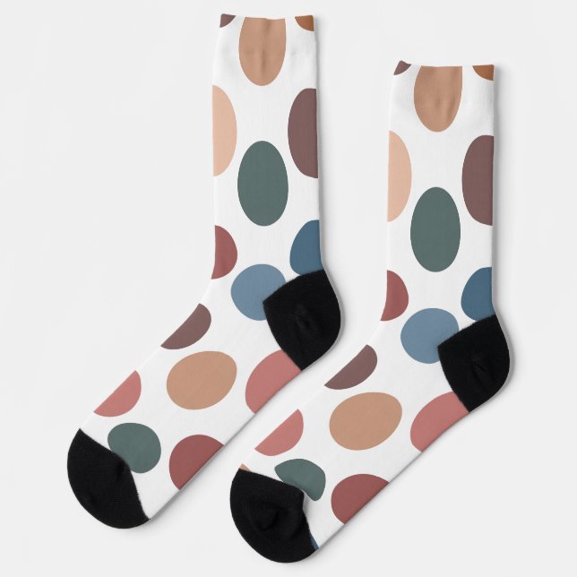 Chaussette Modern Boho Terracotta & Teal Polka Dot (Gauche)