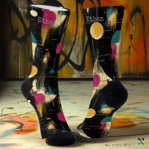 Moderne Abstrait en Jaune, Cyan, Magenta sur Fond 