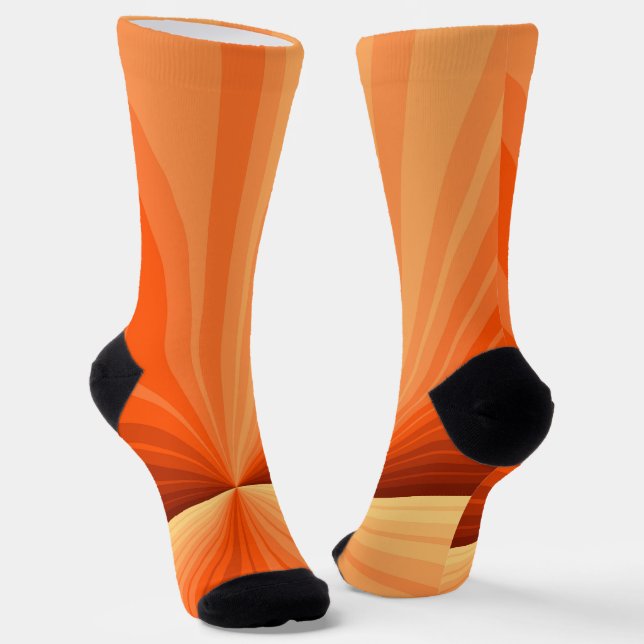Chaussette Moderne Abstrait Orange Rouge Vanille Graphique Fr (Angulaire)