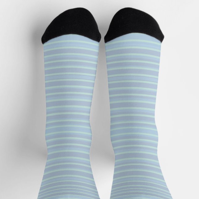 Chaussette Moderne bleu brillant rayé (Haut)