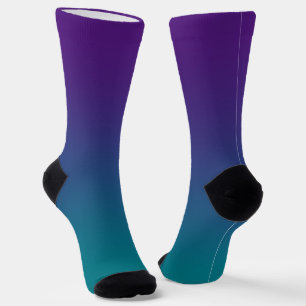 Chaussette Moderne Royal violet foncé turquoise dégradé