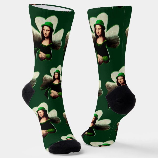 Chaussette Mona Lisa St. Patrick's Day Clover (Angulaire)