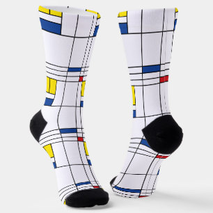 Chaussette Mondrian II Design d'Art Moderne Minimaliste De St