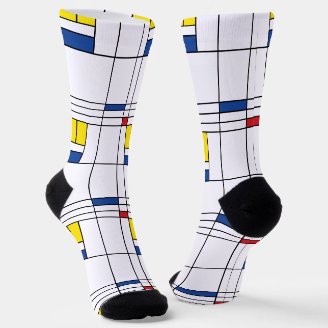 Chaussette Mondrian II Minimum De Stijl Modern Art Design (Angulaire)