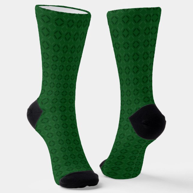 Chaussette Monochrome green elegant geometric pattern. (Angulaire)