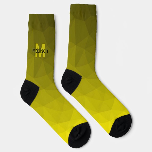 Chaussette Monogramme à motif géométrique en maille ombré fon (Droite)