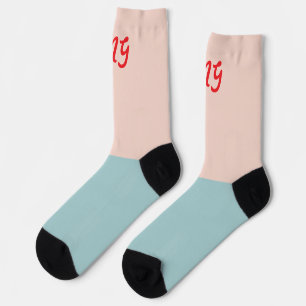 Chaussette Monogramme attractif à deux tons bloc de couleur r