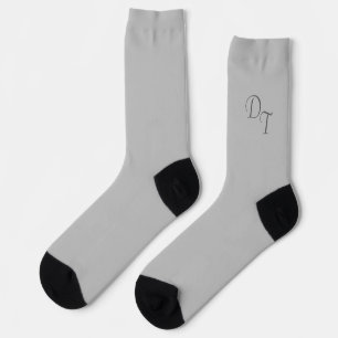 Chaussette Monogramme couleur solide gris argenté
