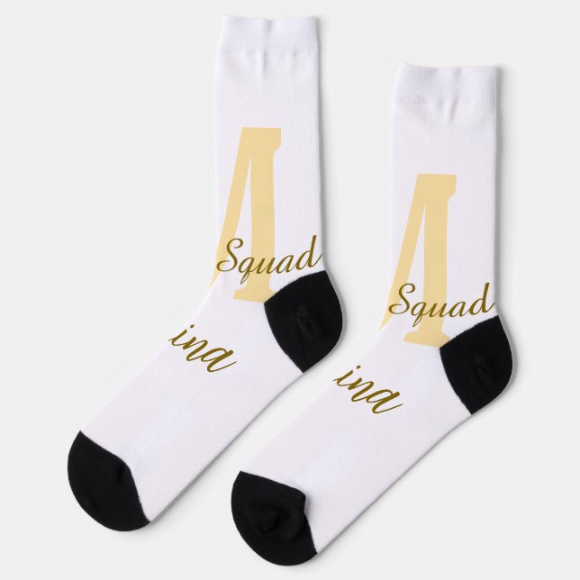 Chaussette Monogramme de l'équipe de la mariée simple shower  (Gauche)