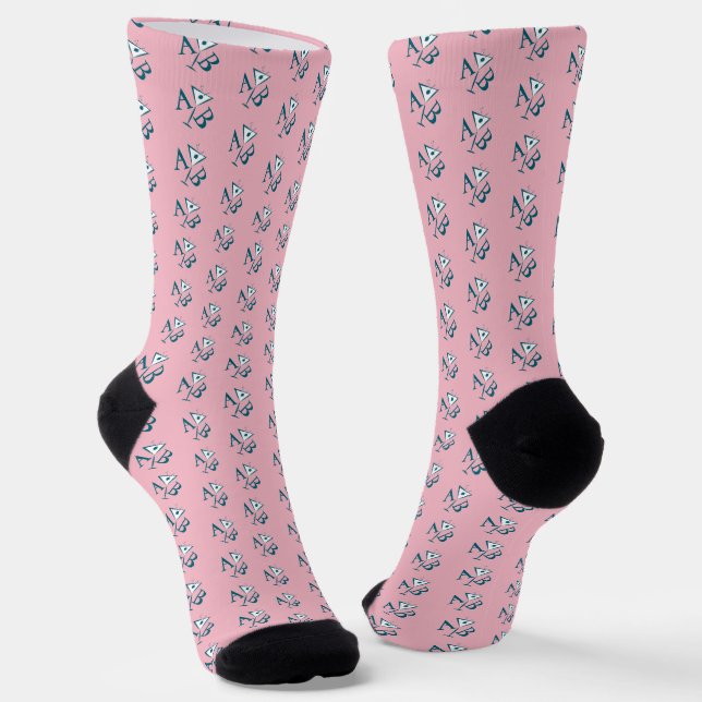 Chaussette Monogramme de Martini rose (Angulaire)