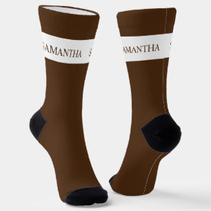 Chaussette Monogramme de nom personnalisé minimaliste de base