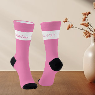 Chaussette Monogramme de nom personnalisé minimaliste de base