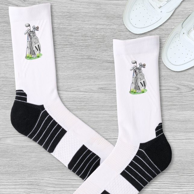Chaussette Monogramme initial de golf personnalisé (Personalized Golf Initial Monogram Socks)