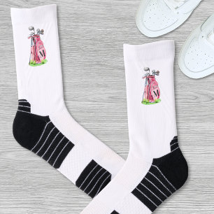 Chaussette Monogramme Initial Golf Rose