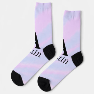 Chaussette Monogramme majuscule masculine ajouter un nom past