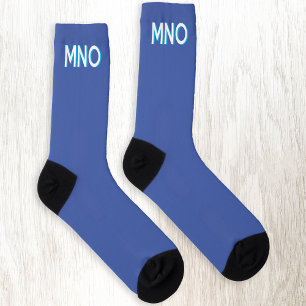 Chaussette Monogramme moderne initial Ombre bleue