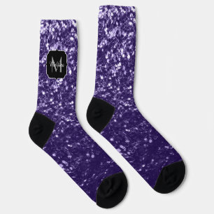 Chaussette Monogramme paillettes violet foncé ultra violet sc