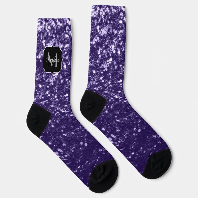Chaussette Monogramme paillettes violet foncé ultra violet sc (Droite)