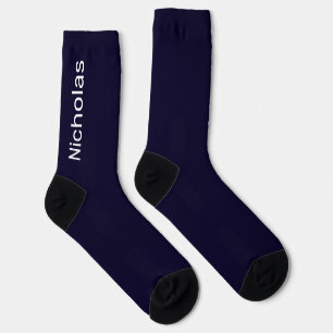 Chaussette Monogramme personnalisé Nom Marine minimaliste mod