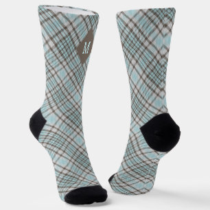 Chaussette Monogramme personnalisé Plaid / Tartan Motif Mat