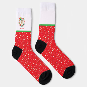 Chaussette Monogramme, rennes motifs à la mode de Noël