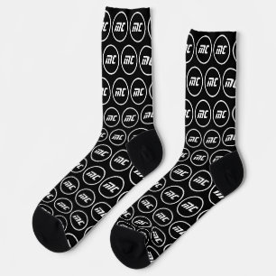 Chaussette Monogramme simple noir et blanc