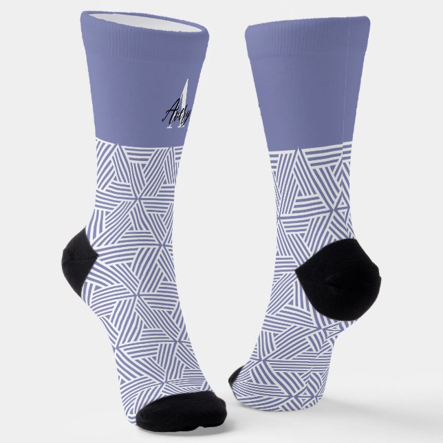 Chaussette Monogramme tendance avec superposition de nom de s (Angulaire)