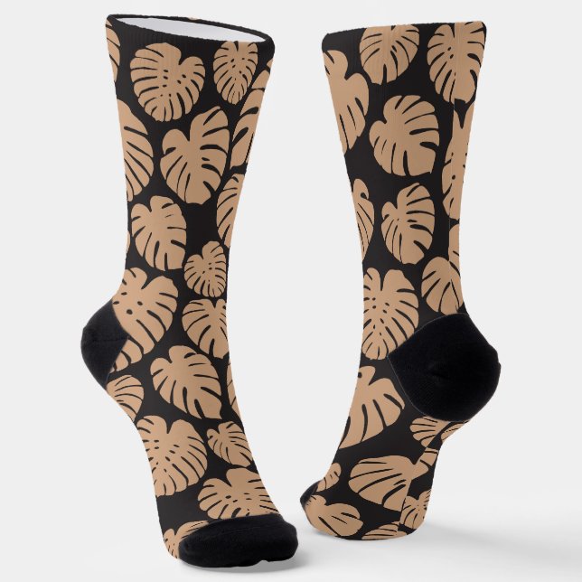 Chaussette Monstera en Tan et noir (Angulaire)