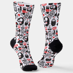 Chaussette Monstre de gribouillis amusant - Chaussettes Pop A