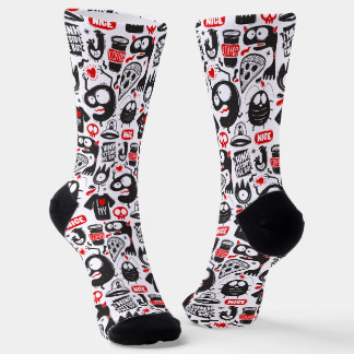 Chaussette Monstre de gribouillis amusant - Chaussettes Pop A