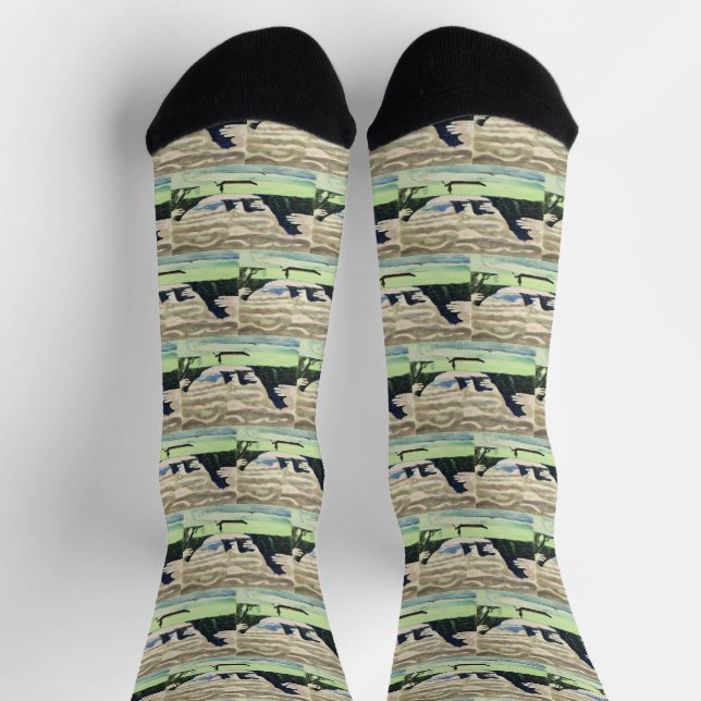 Chaussette Montagne de Kirchner Expressionnisme Lac Art fin (Haut)