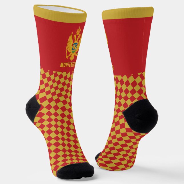 Chaussette Monténégro Chaussettes, drapeau monténégrin mode / (Angulaire)