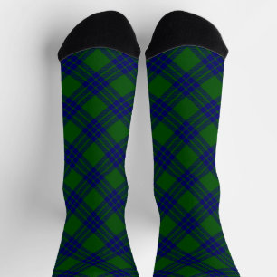 Chaussette Montgomery écossais vert bleu plaid