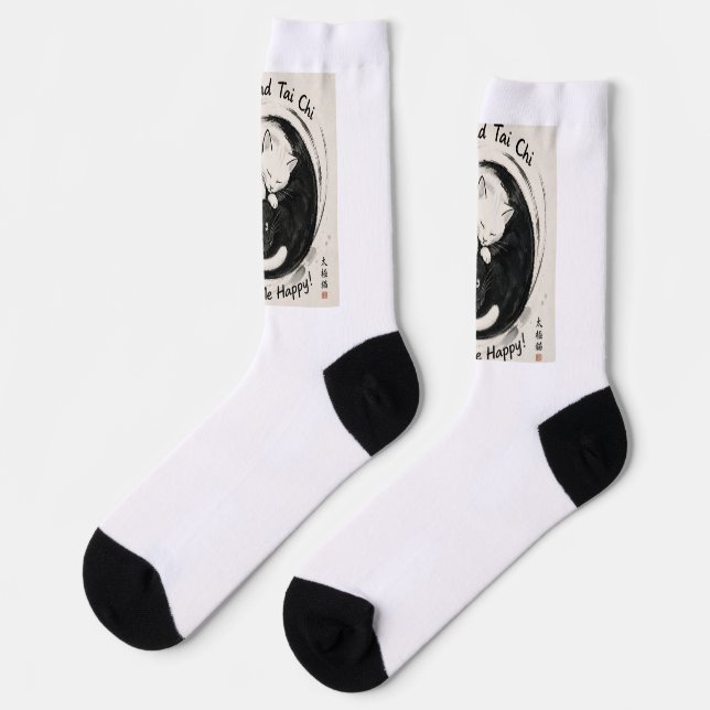 Chaussette montrant que les chats et le tai chi vo (Gauche)