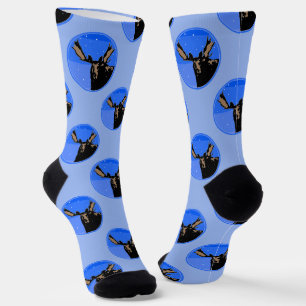Chaussette Moose en hiver - Art original de la faune