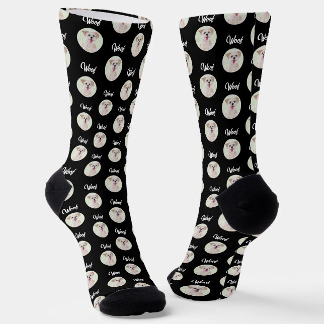 Chaussette Morkie Chaussettes Noires Image Rond (Angulaire)