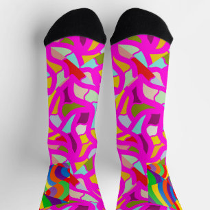 Chaussette Mosaïque de couleurs chaudes et arc-en-ciel ensemb