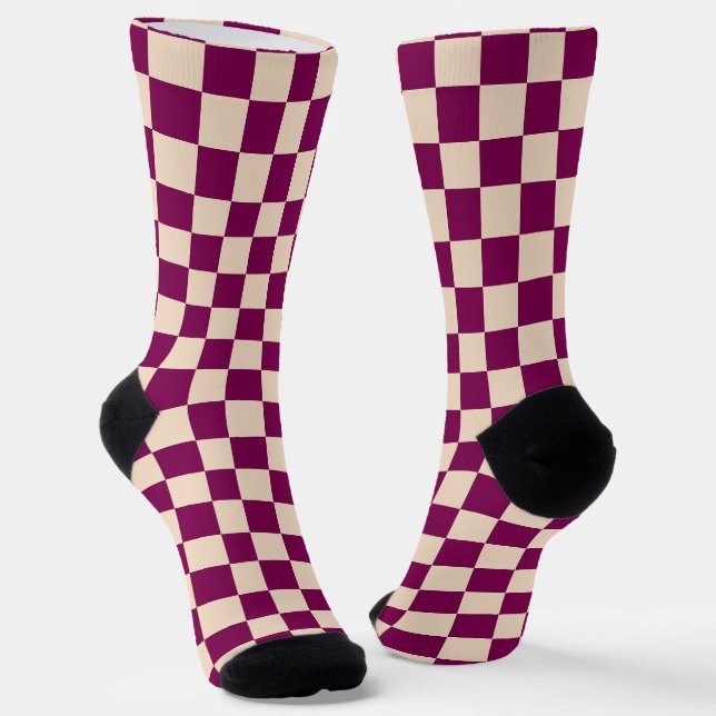Chaussette Motif à carreaux marron et beige (Angulaire)