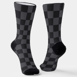Chaussette Motif à carreaux monochrome gris noir croate