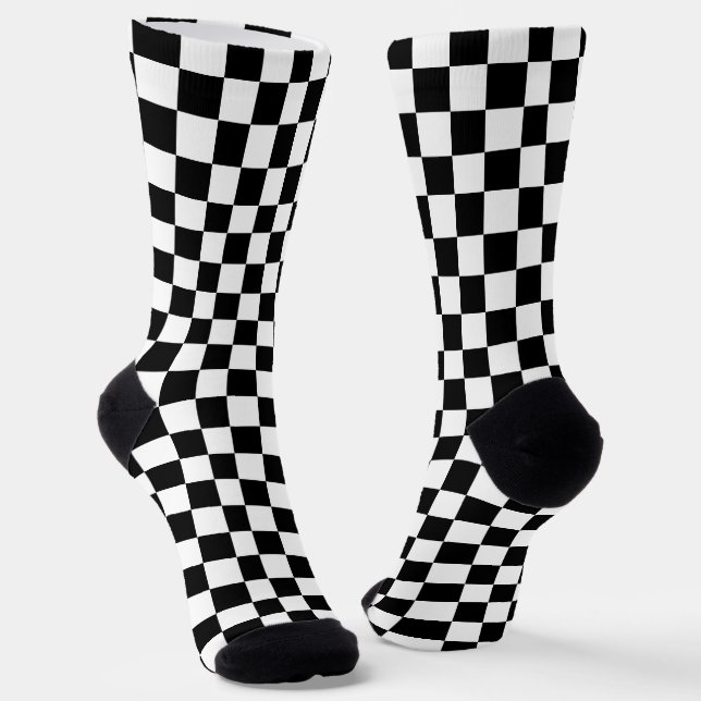 Chaussette Motif à carreaux noir et blanc (Angulaire)
