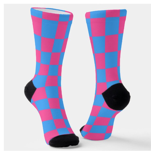 Chaussette Motif À damiers chèque rose (Créateur téléchargé)