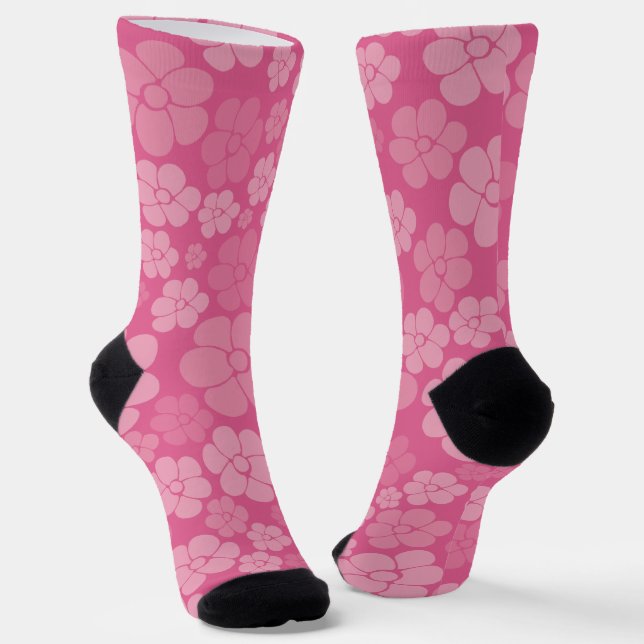 Chaussette Motif à fleurs - rose (Angulaire)