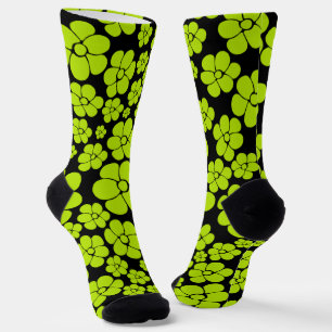 Chaussette Motif à fleurs - Vert citron